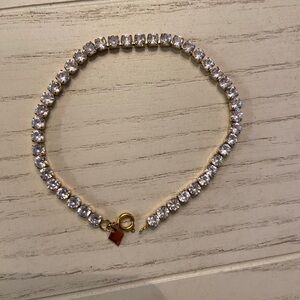 Gold Tennis Bracelet Brand New with Zirconia, Hand made Waterproof